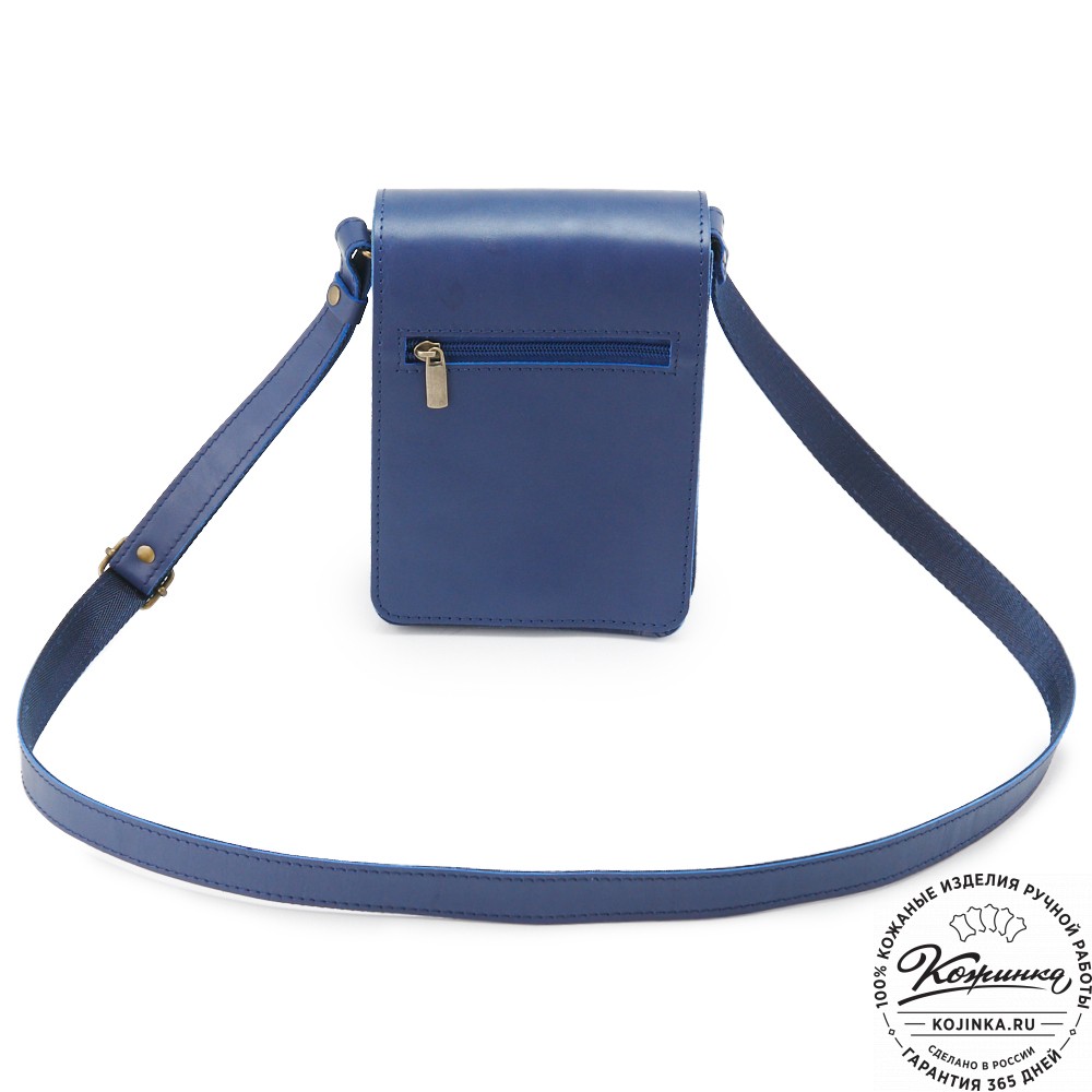 Мужская кожаная сумка "Робин" (синий)